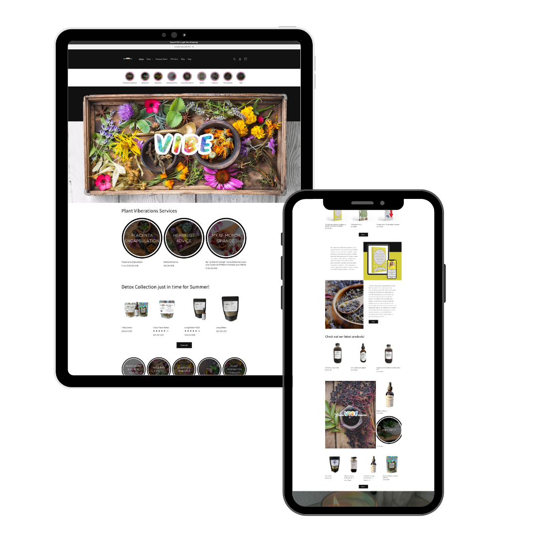 Tablet view of a chic and modern Shopify store designed by Pixelnamics, featuring intuitive layout and engaging visuals.