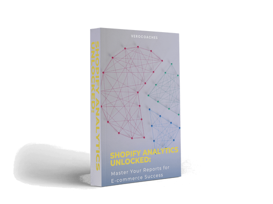 Cover of 'Shopify Analytics Unlocked' book, the key to mastering e-commerce reports