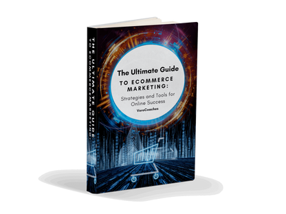 Cover of 'The Ultimate Guide to E-commerce Marketing' featuring key strategies and tools